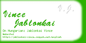 vince jablonkai business card